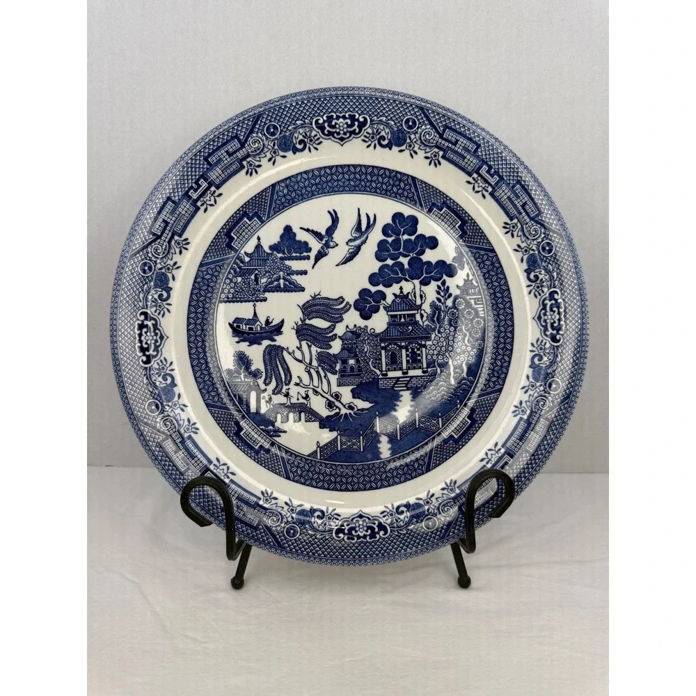 Churchill Blue Willow Round Platter 12.5